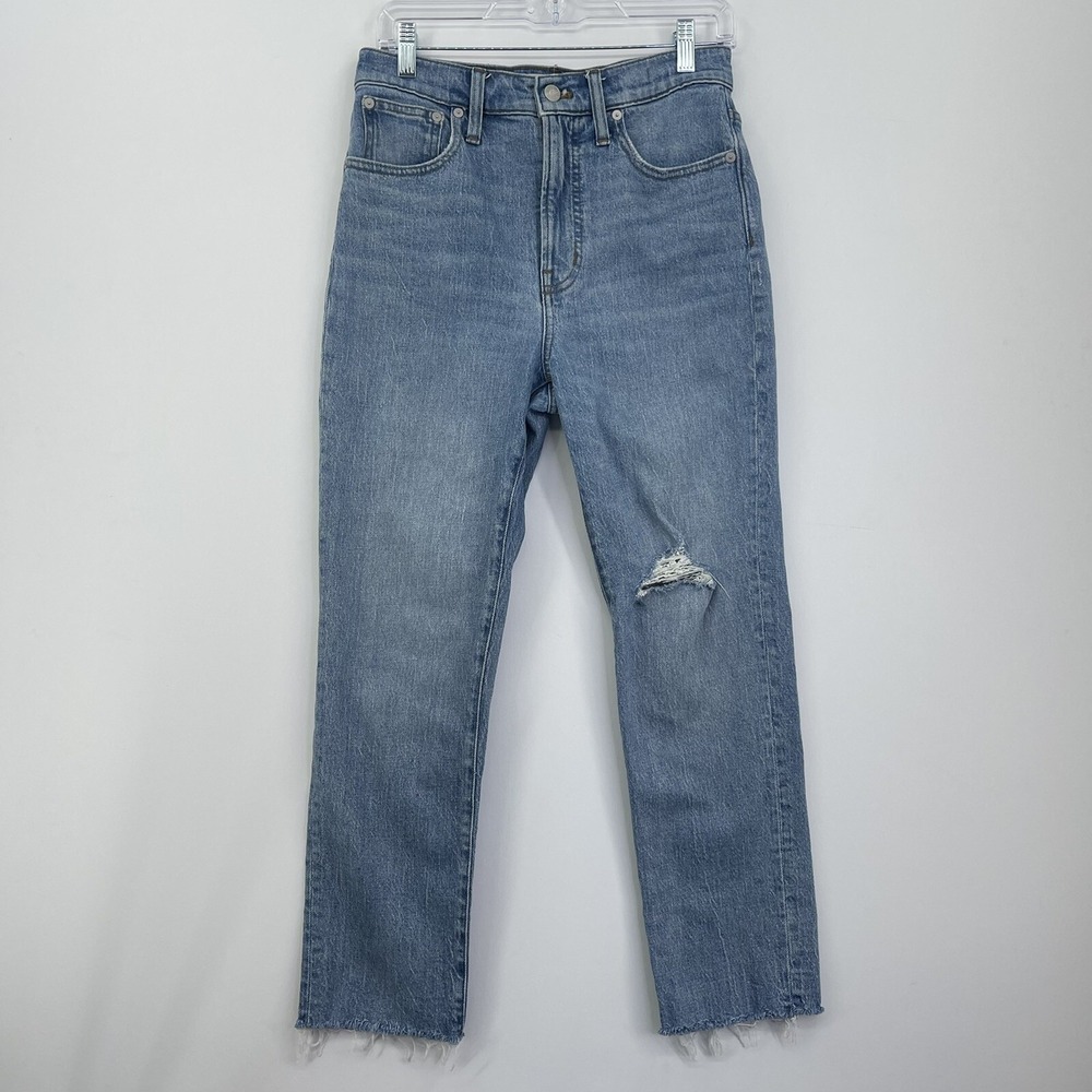 Madewell Womens High Rise Jeans Size 28 Blue Distressed Denim